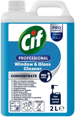 Detergent Cif Profesional, concentrat pentru geamuri si sticla 2L, Diversey